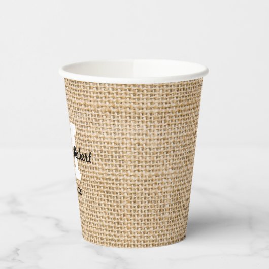 Rustikale Hochzeitsempfehlung mit benutzerdefinier Pappbecher (Links)