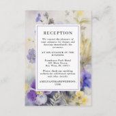 Rustikale Hochzeitsempfehlung mit Lila und gelben Begleitkarte (Vorderseite)