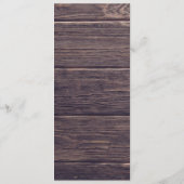 Rustikale Hochzeitsempfehlung mit Lila und silbern Menükarte (Rückseite)