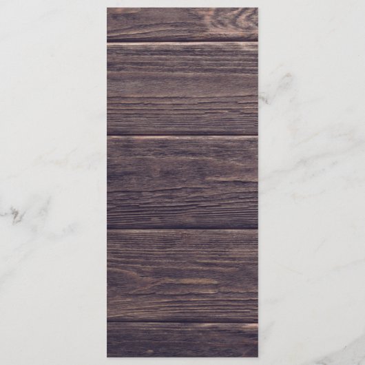 Rustikale Hochzeitsempfehlung mit Lila und silbern Menükarte (Rückseite)