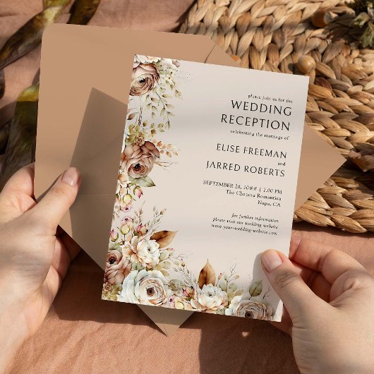 Rustikale Hochzeitsempfehlung nur mit Blumenkohl Einladung