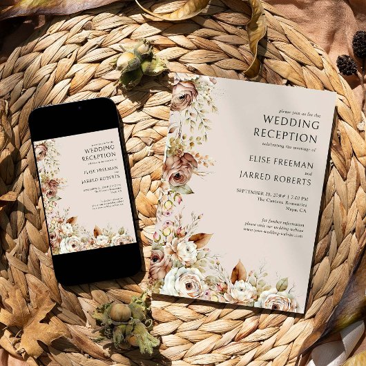 Rustikale Hochzeitsempfehlung nur mit Blumenkohl Einladung