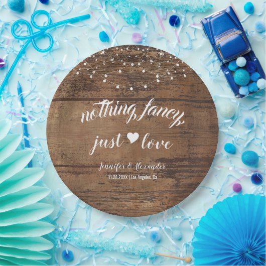 Rustikale Hochzeitsempfehlung Pappteller (Party)