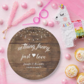 Rustikale Hochzeitsempfehlung Pappteller (Party)