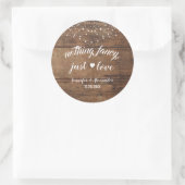 Rustikale Hochzeitsempfehlung Runder Aufkleber (Tasche)