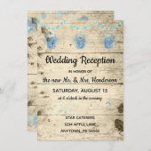 Rustikale Hochzeitsempfehlung & String Lights Einladung (Vorne/Hinten)