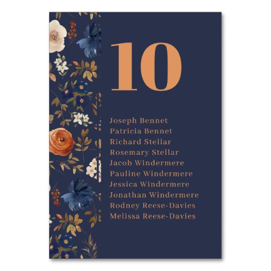 Rustikale Hochzeitsempfehlung Tischnummer (Rückseite)