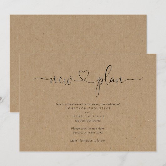 Rustikale Hochzeitserklärung Einladung (Vorne/Hinten)