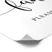 Rustikale Hochzeitsfans bitte ein Zeichen nehmen Poster (Ecke)