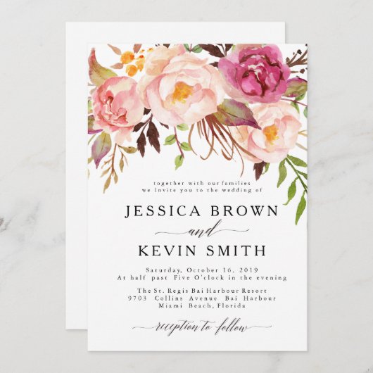 Rustikale Hochzeitsfeier-06 Einladung (Vorne/Hinten)