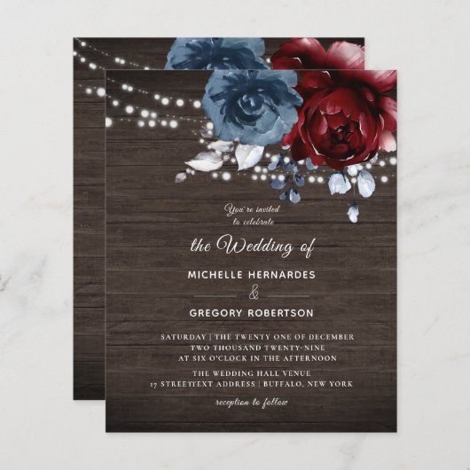 Rustikale Hochzeitsfeier aus Holz (Vorne/Hinten)