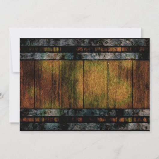 Rustikale Hochzeitsfeier aus Holz Ankündigung (Rückseite)