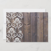 Rustikale Hochzeitsfeier aus Holz Einladung (Rückseite)