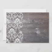 Rustikale Hochzeitsfeier aus Holz Einladung (Rückseite)