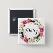 Rustikale Hochzeitsfeier Button (Vorne & Hinten)