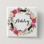 Rustikale Hochzeitsfeier Button (Vorderseite)