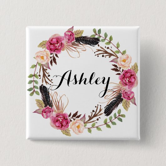 Rustikale Hochzeitsfeier Button (Vorderseite)