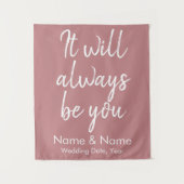 Rustikale Hochzeitsfeier Dusty Rose Dekoration Wandteppich (Vorderseite)