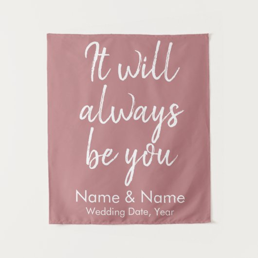 Rustikale Hochzeitsfeier Dusty Rose Dekoration Wandteppich (Vorderseite)