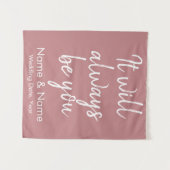 Rustikale Hochzeitsfeier Dusty Rose Dekoration Wandteppich (Vorderseite (Horizontal))