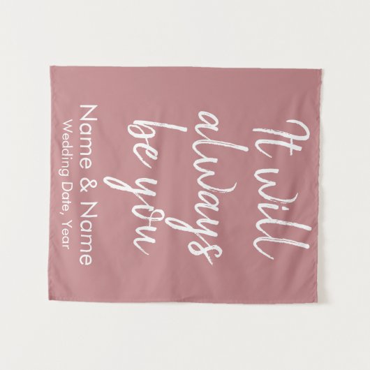 Rustikale Hochzeitsfeier Dusty Rose Dekoration Wandteppich (Vorderseite (Horizontal))