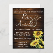 Rustikale Hochzeitsfeier Einladung (Vorne/Hinten)