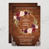 Rustikale Hochzeitsfeier Einladung (Vorne/Hinten)