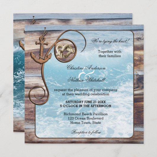 Rustikale Hochzeitsfeier Einladung (Vorne/Hinten)