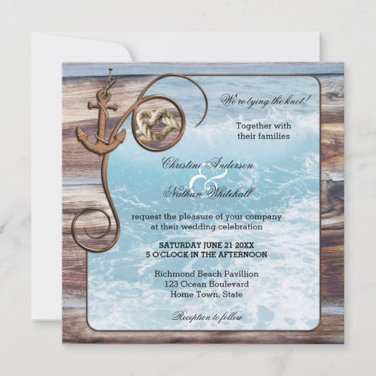 Rustikale Hochzeitsfeier Einladung (Vorderseite)