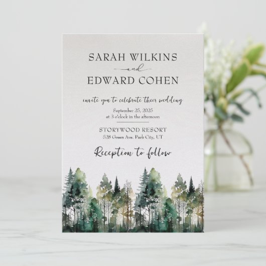 Rustikale Hochzeitsfeier Einladung (Stehend Vorderseite)