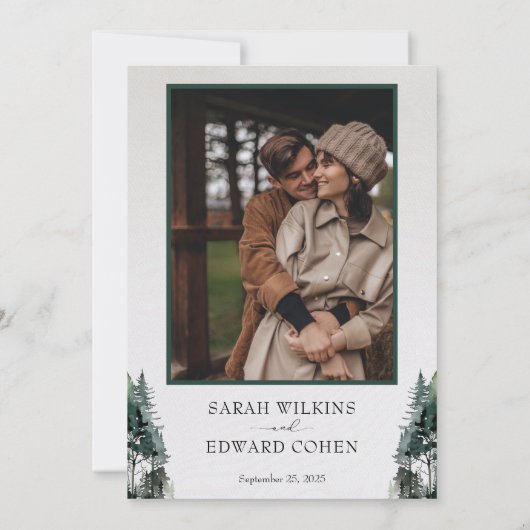 Rustikale Hochzeitsfeier Einladung (Rückseite)