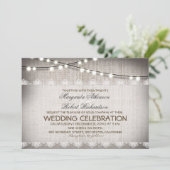 Rustikale Hochzeitsfeier Einladung (Stehend Vorderseite)