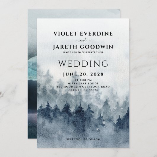 Rustikale Hochzeitsfeier Einladung (Vorne/Hinten)