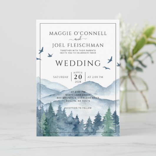 Rustikale Hochzeitsfeier Einladung (Stehend Vorderseite)