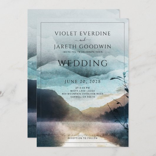 Rustikale Hochzeitsfeier Einladung (Vorne/Hinten)