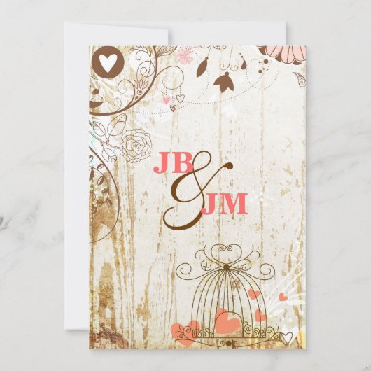 Rustikale Hochzeitsfeier Einladung (Rückseite)