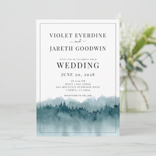 Rustikale Hochzeitsfeier Einladung (Stehend Vorderseite)