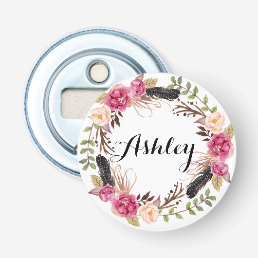 Rustikale Hochzeitsfeier Flaschenöffner (Vorderseite)