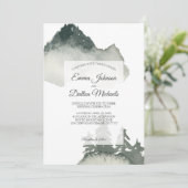 Rustikale Hochzeitsfeier im Gebirge Einladung (Stehend Vorderseite)