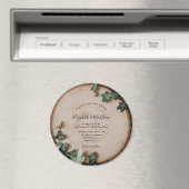 Rustikale Hochzeitsfeier im Grünen und Holz Magnet (In Situ (Geschirrspüler))