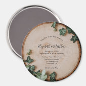 Rustikale Hochzeitsfeier im Grünen und Holz Magnet (Vorderseite/Rückseite)