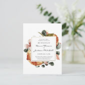 Rustikale Hochzeitsfeier im Herbst Ankündigungspostkarte (Stehend Vorderseite)