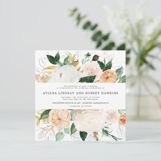 Rustikale Hochzeitsfeier im Herbst Einladung (Stehend Vorderseite)