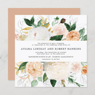 Rustikale Hochzeitsfeier im Herbst Einladung