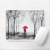 Rustikale Hochzeitsfeier Liebe Roter Schirm Chic Mousepad (Mit Mouse)