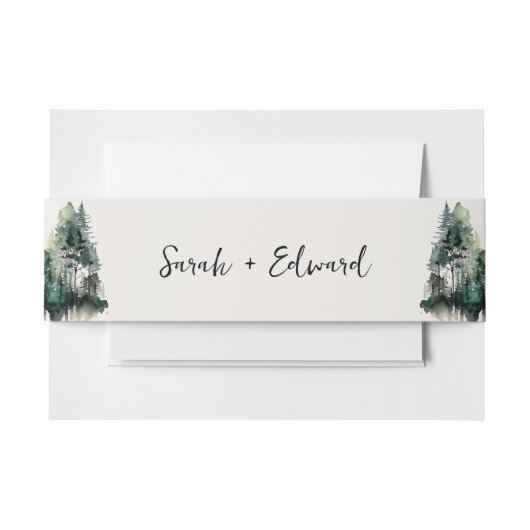 Rustikale Hochzeitsfeier mit Bauchband Einladungsbanderole (Vorderseite Beispiel)