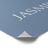 Rustikale Hochzeitsfeier mit blauem Pfirsich Poster (Ecke)