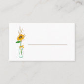 Rustikale Hochzeitsfeier mit Sonnenblumen Platzkarte (Vorderseite)