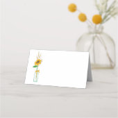 Rustikale Hochzeitsfeier mit Sonnenblumen Platzkarte (Vorderseite)