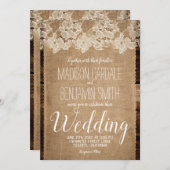 Rustikale Hochzeitsfeier und Hochzeitsfeier Einladung (Vorne/Hinten)